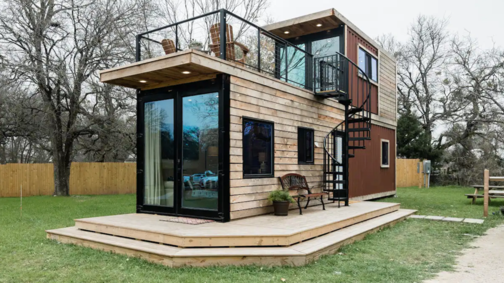 two-story container home, Waco Texas