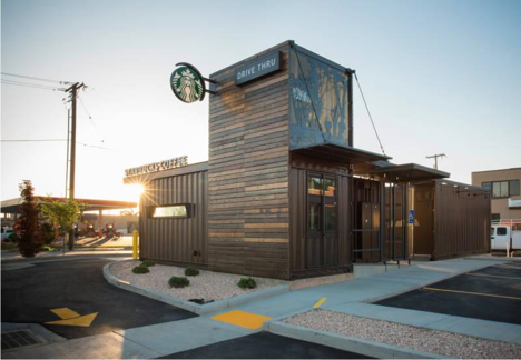 Starbucks Shipping container restaurant